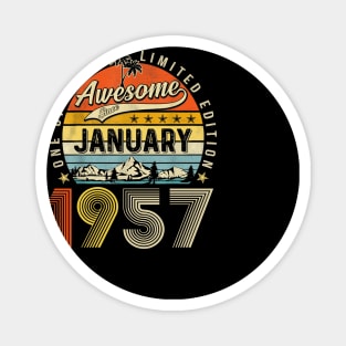 Awesome Since January 1957 Vintage 66th Birthday Magnet